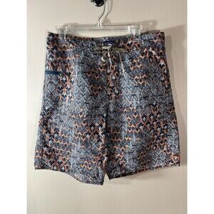 Patagonia Wavefarer Board Shorts Men's 33 Orange Blue Swim Trunks Summer